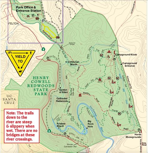 henry cowell trail map|henry cowell campground map.